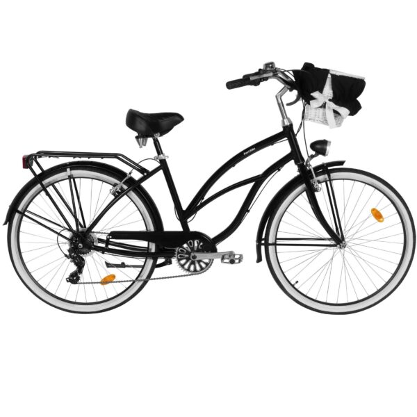 dámsky bicykel davi bianca cruiser hliník, 28", 160–185 cm, 7 prevodov, Čierna farba