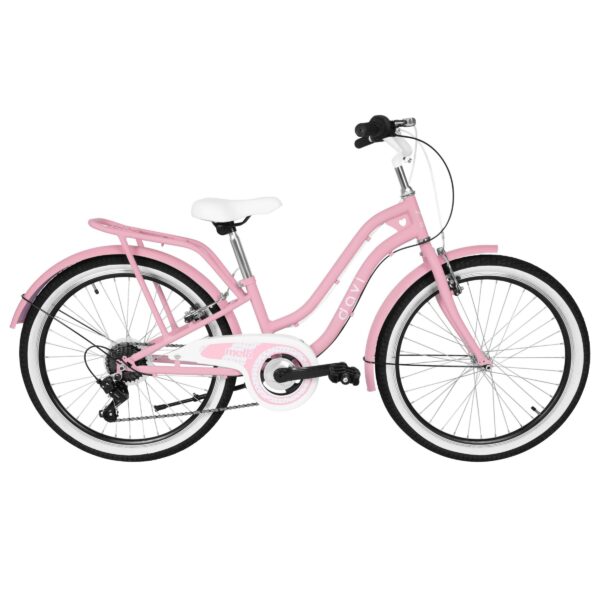 detský bicykel davi molli 24", 130 165 cm, 7 prevodov, ružová farba