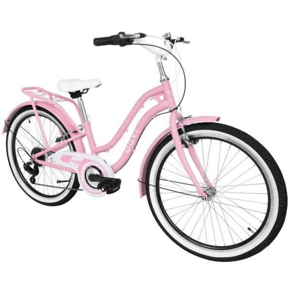 detský bicykel davi molli 24", 130 165 cm, 7 prevodov, ružová farba